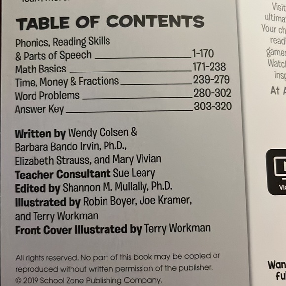 School Zone Big First Grade Workbook Ages 6-7 320 Pages NWT Softcover Book - Picture 4 of 5